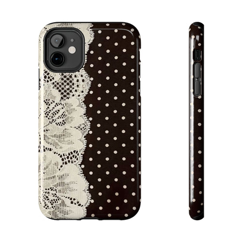 Brown Polka Dot Lace iPhone Case