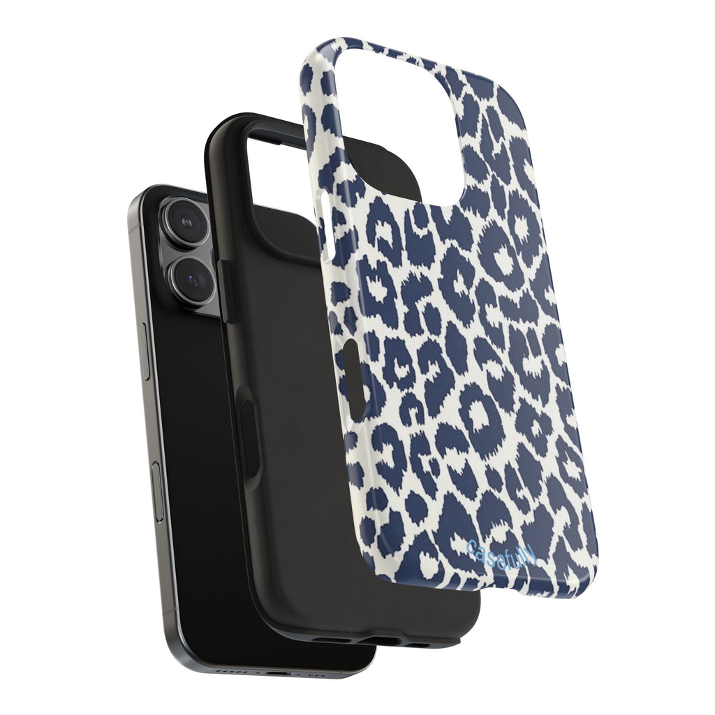 Iconic Blue Leopard iPhone Case