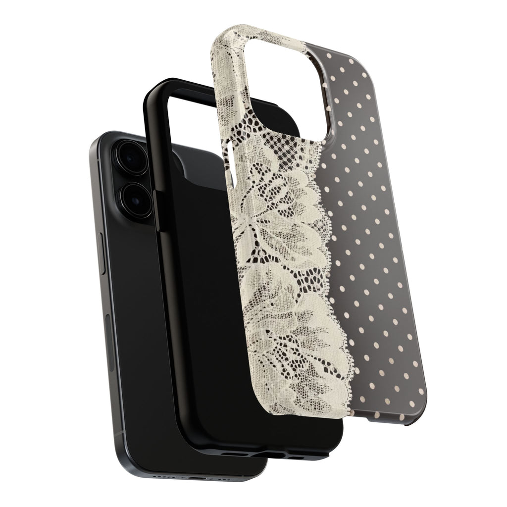 Brown Polka Dot Lace iPhone Case