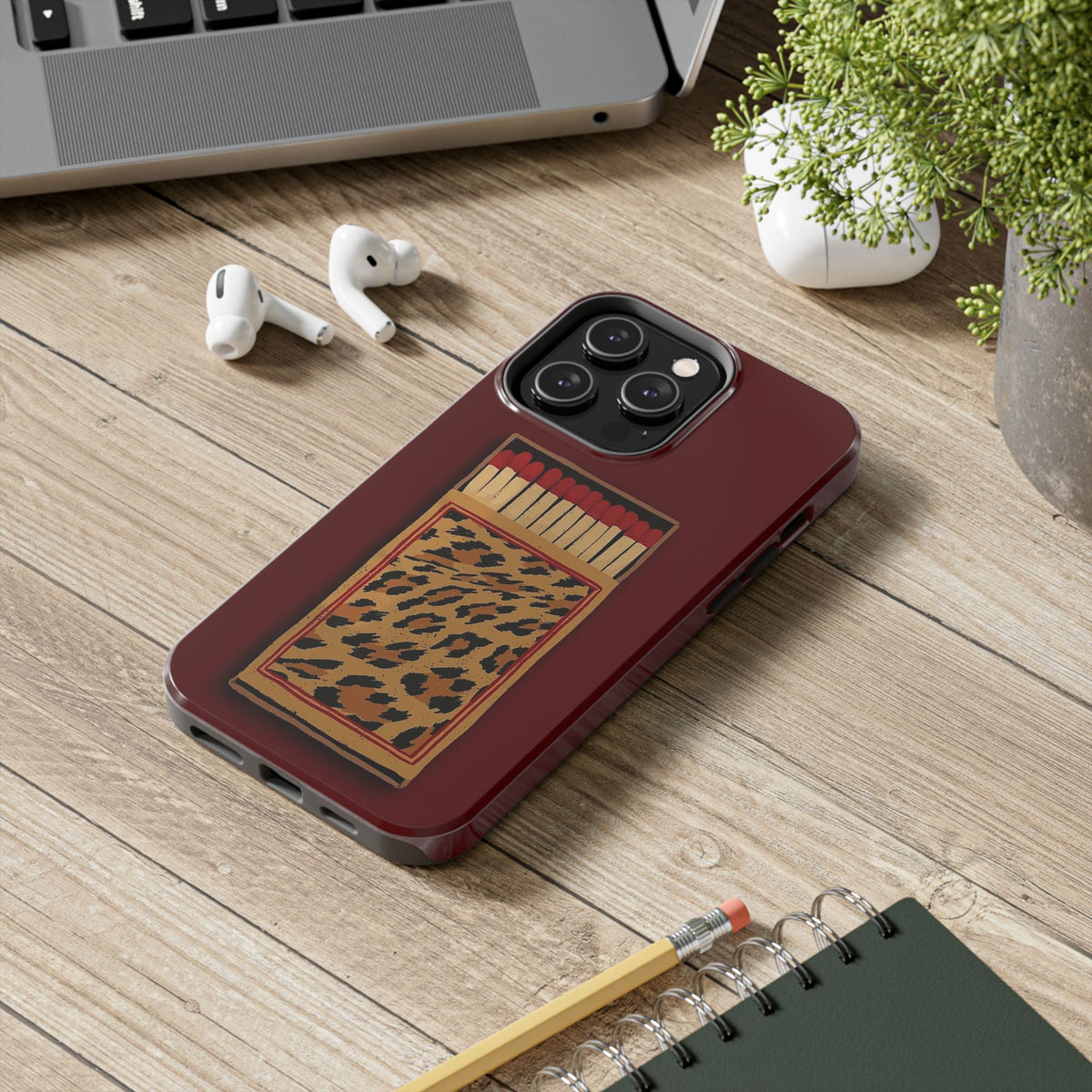 Burgundy Match iPhone Case