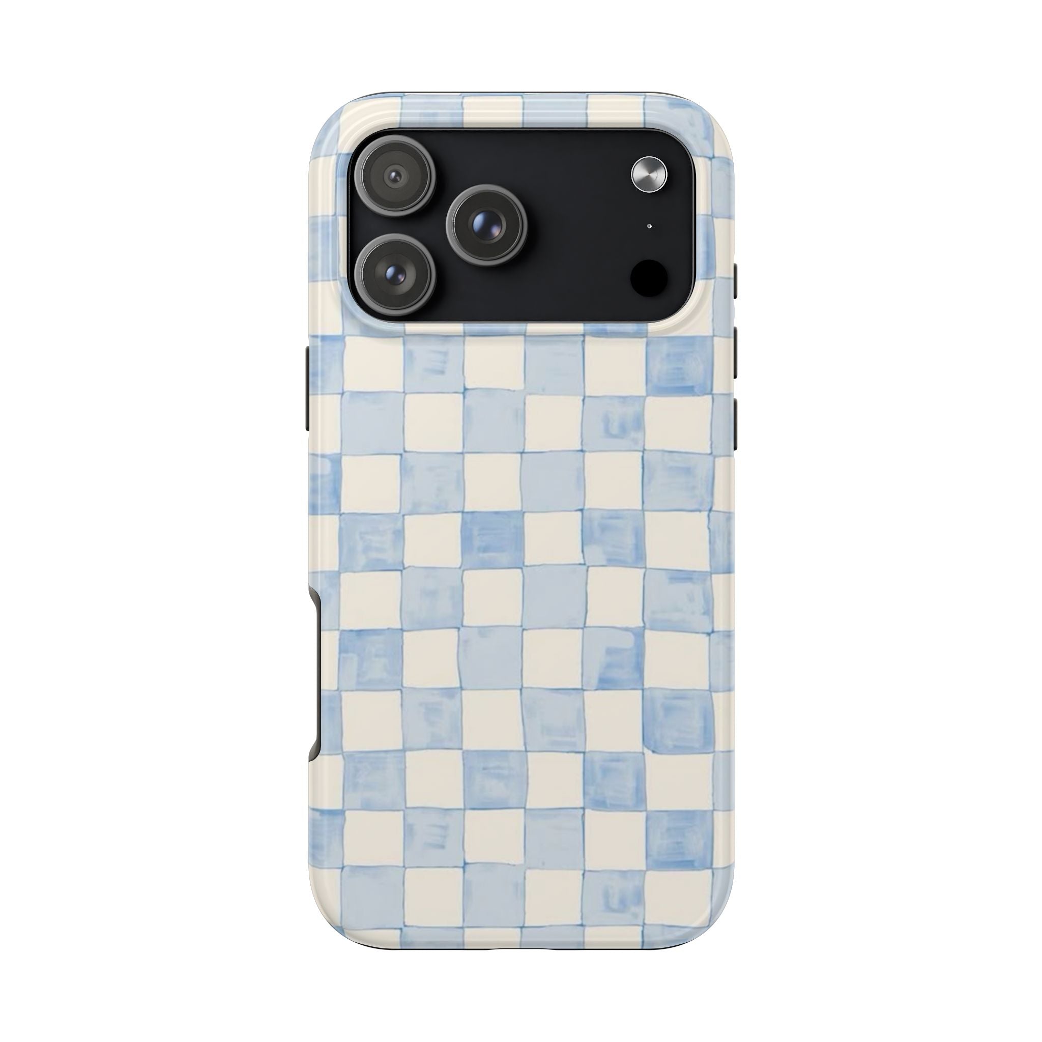 Blue and White Checkered iPhone Case