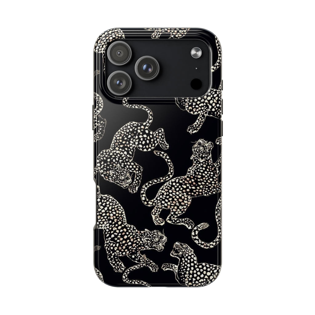 Black and White Leopard iPhone Case
