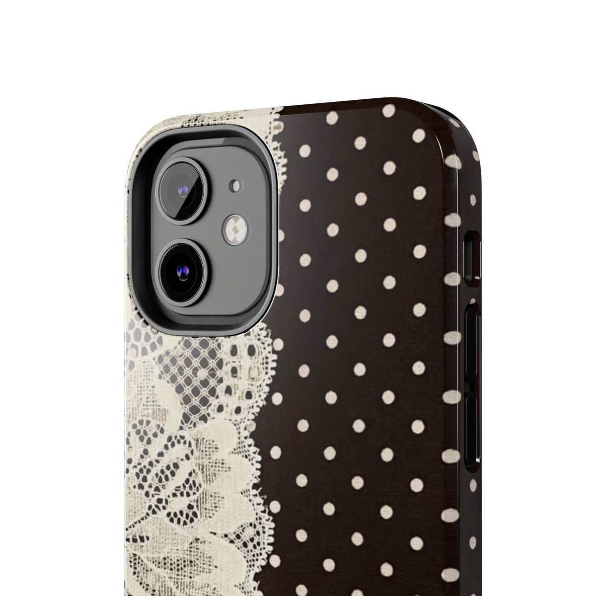 Brown Polka Dot Lace iPhone Case