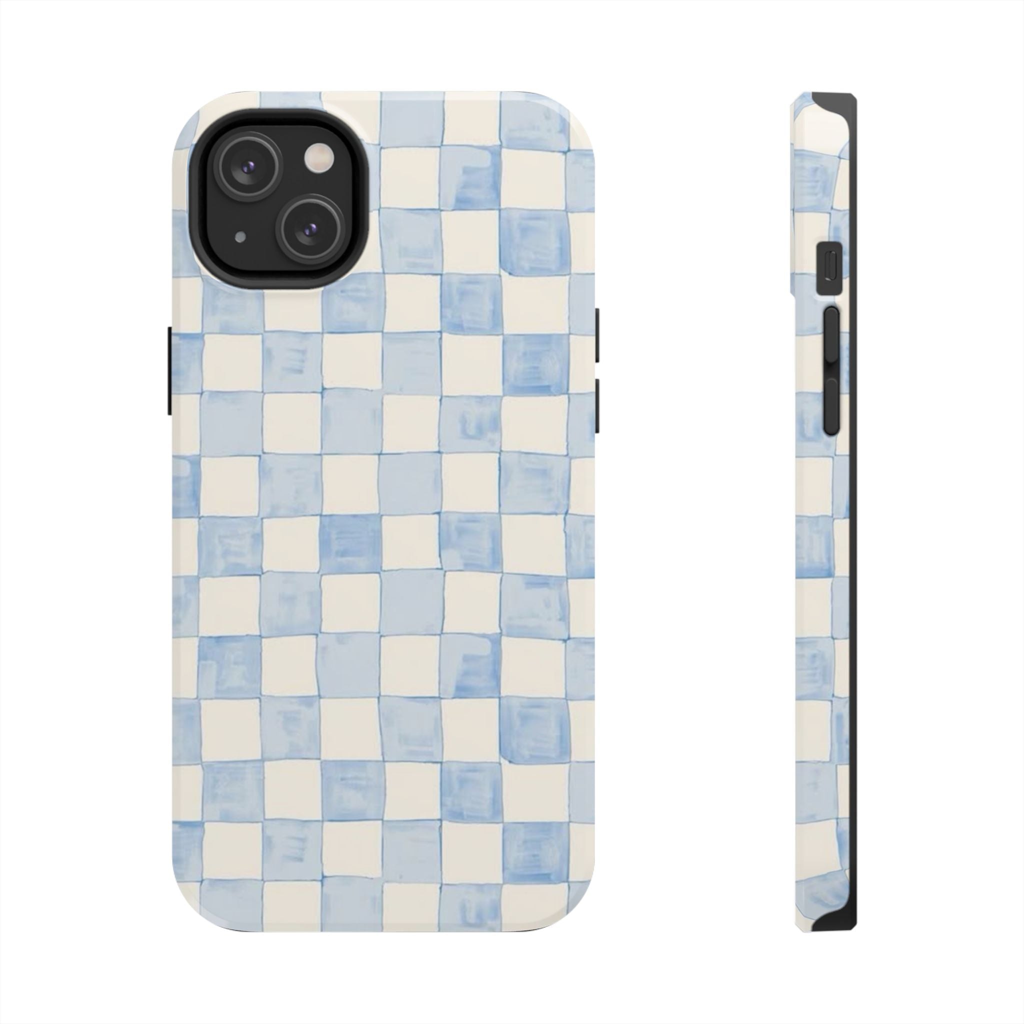 Blue and White Checkered iPhone Case