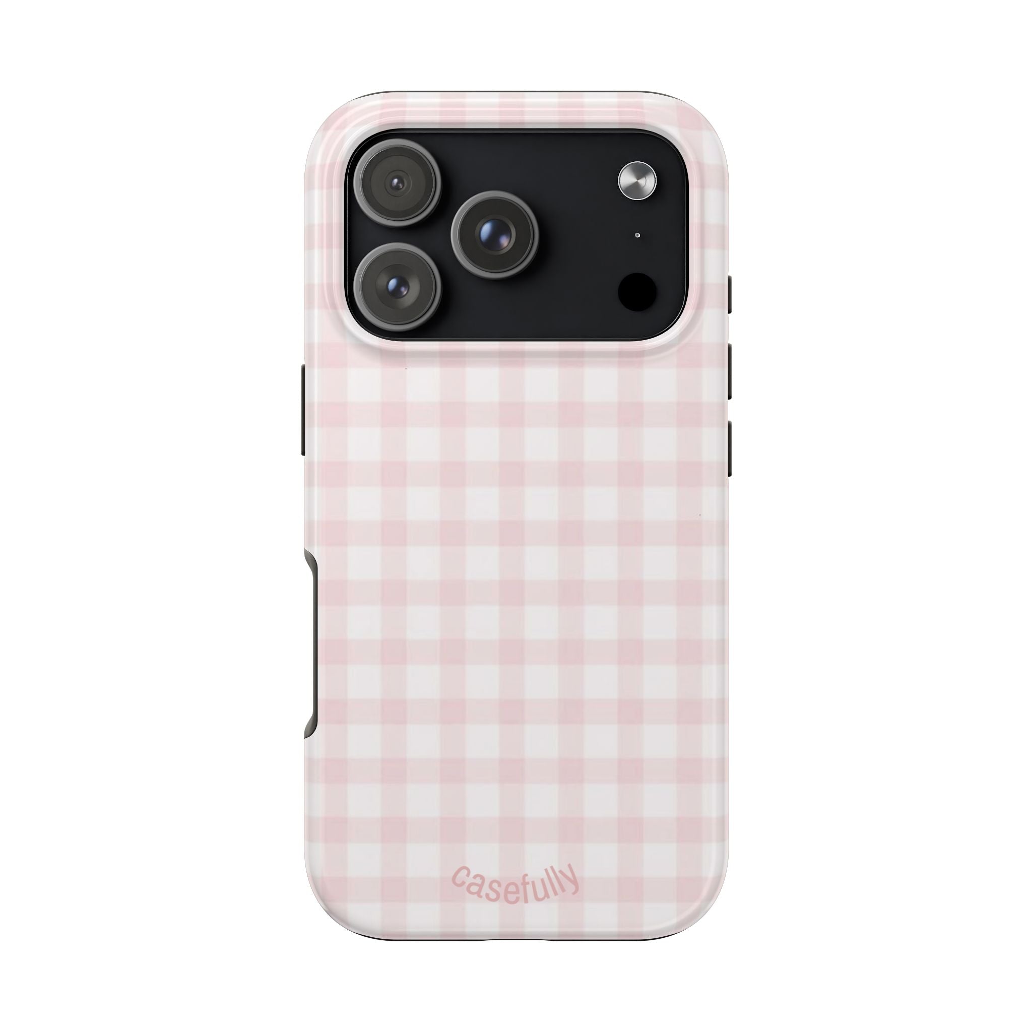 Pink and White Checkered iPhone Case