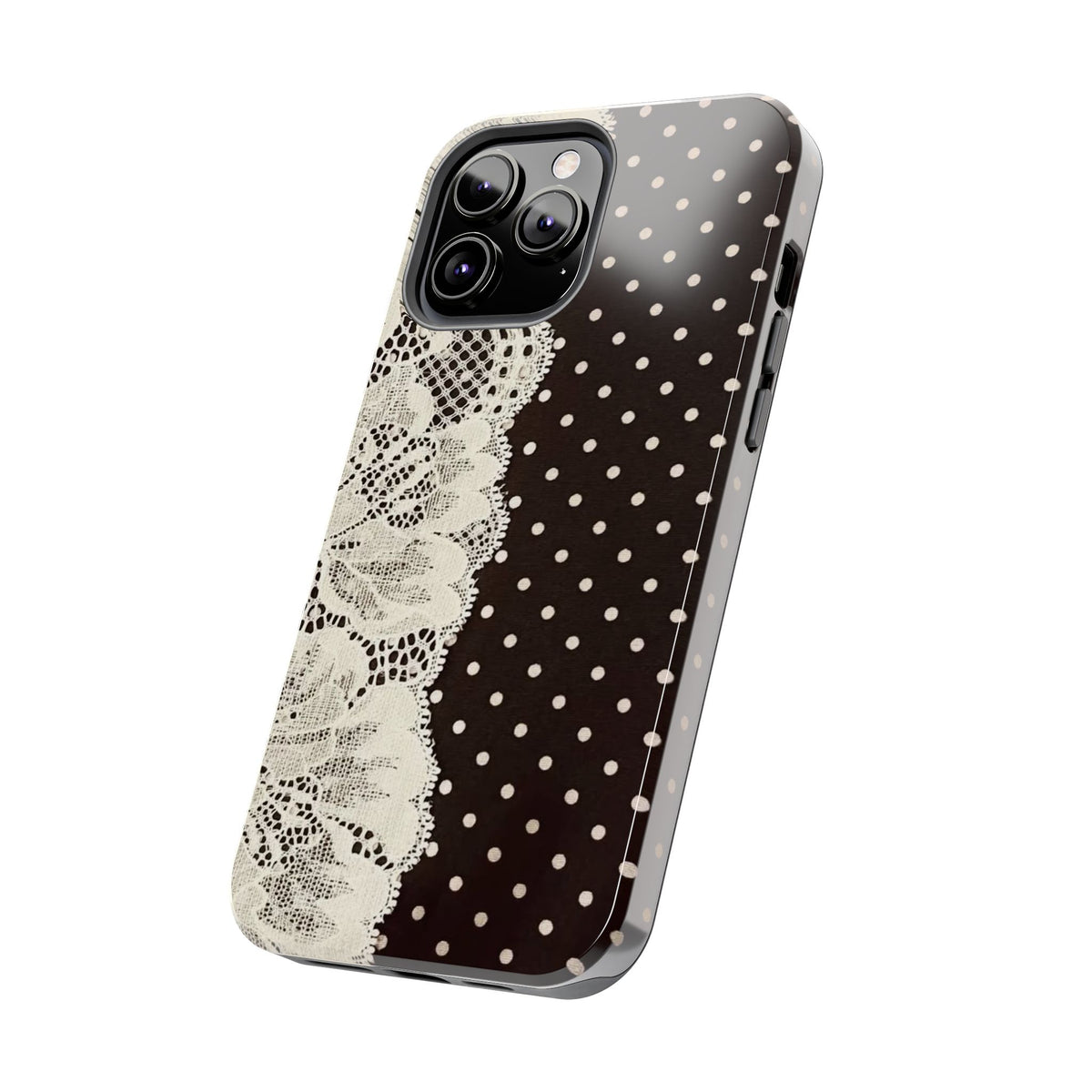 Brown Polka Dot Lace iPhone Case