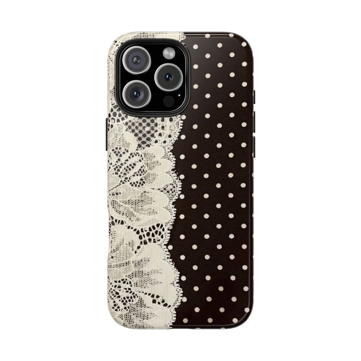 Brown Polka Dot Lace iPhone Case