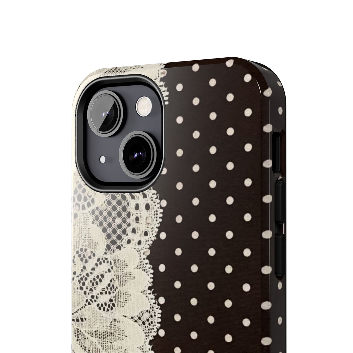 Brown Polka Dot Lace iPhone Case