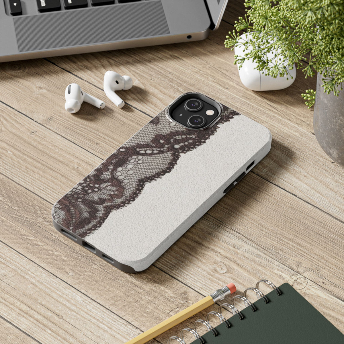Brown Lace Edge iPhone Case