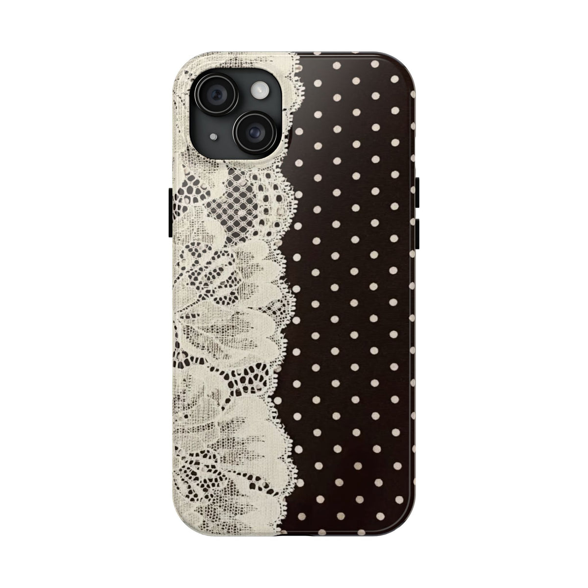 Brown Polka Dot Lace iPhone Case