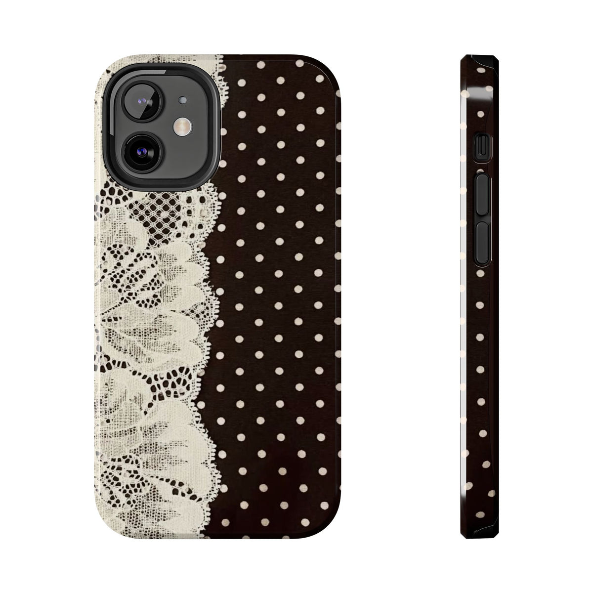 Brown Polka Dot Lace iPhone Case