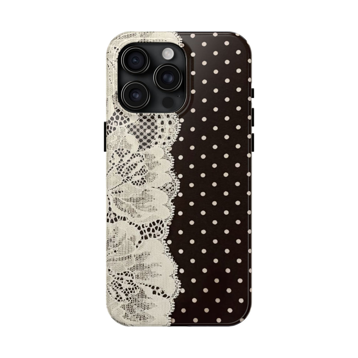 Brown Polka Dot Lace iPhone Case