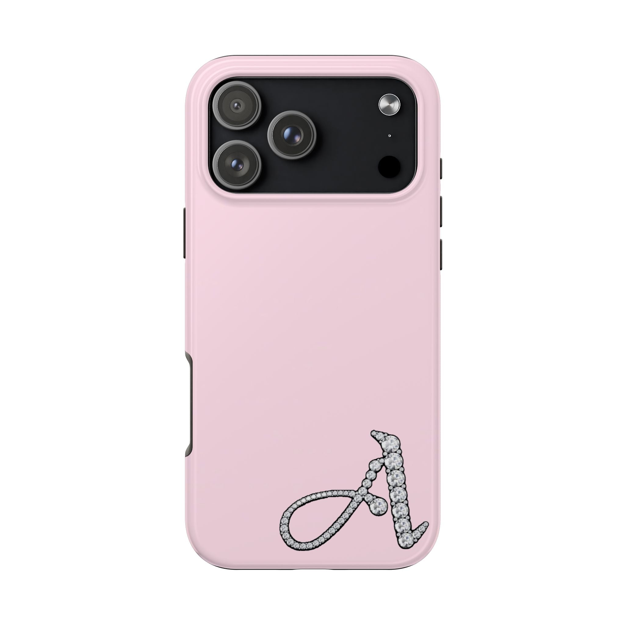 Hand-Bedazzled Initial in Pink iPhone Case