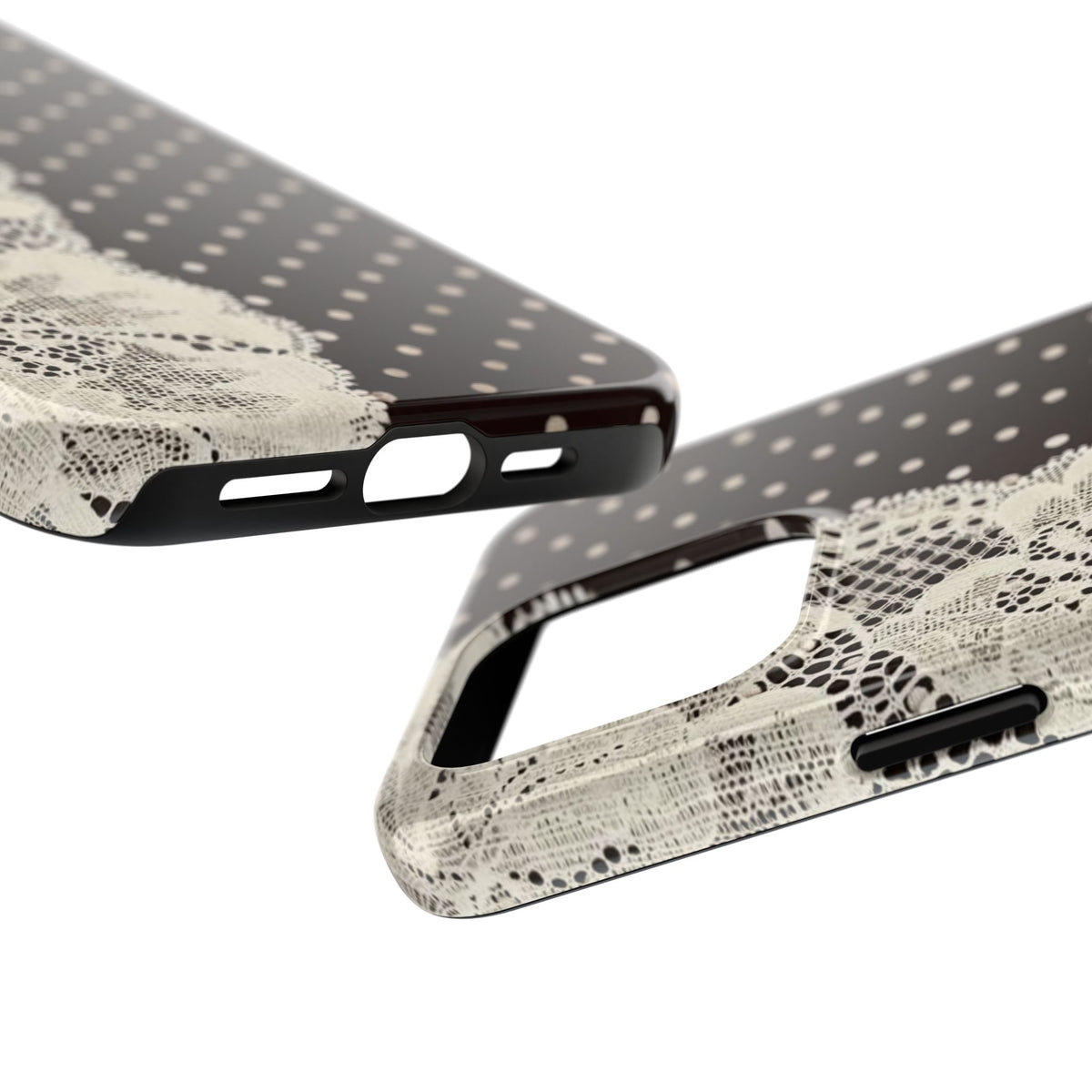 Brown Polka Dot Lace iPhone Case