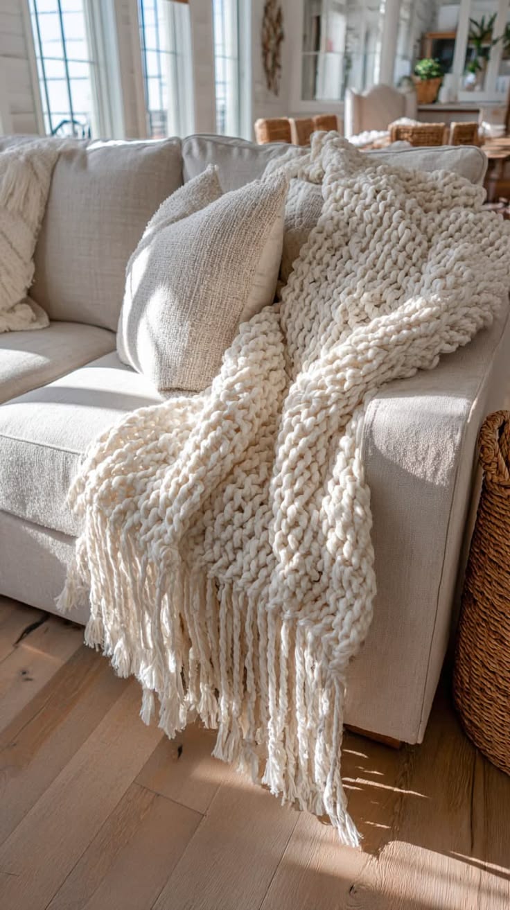 Hand-Knitted Throw Blankets