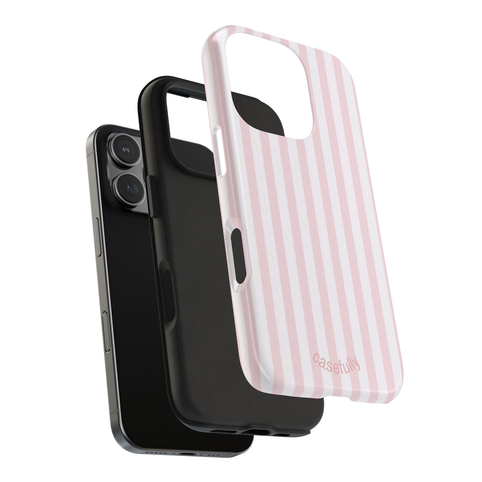 Pink and White Striped iPhone Case