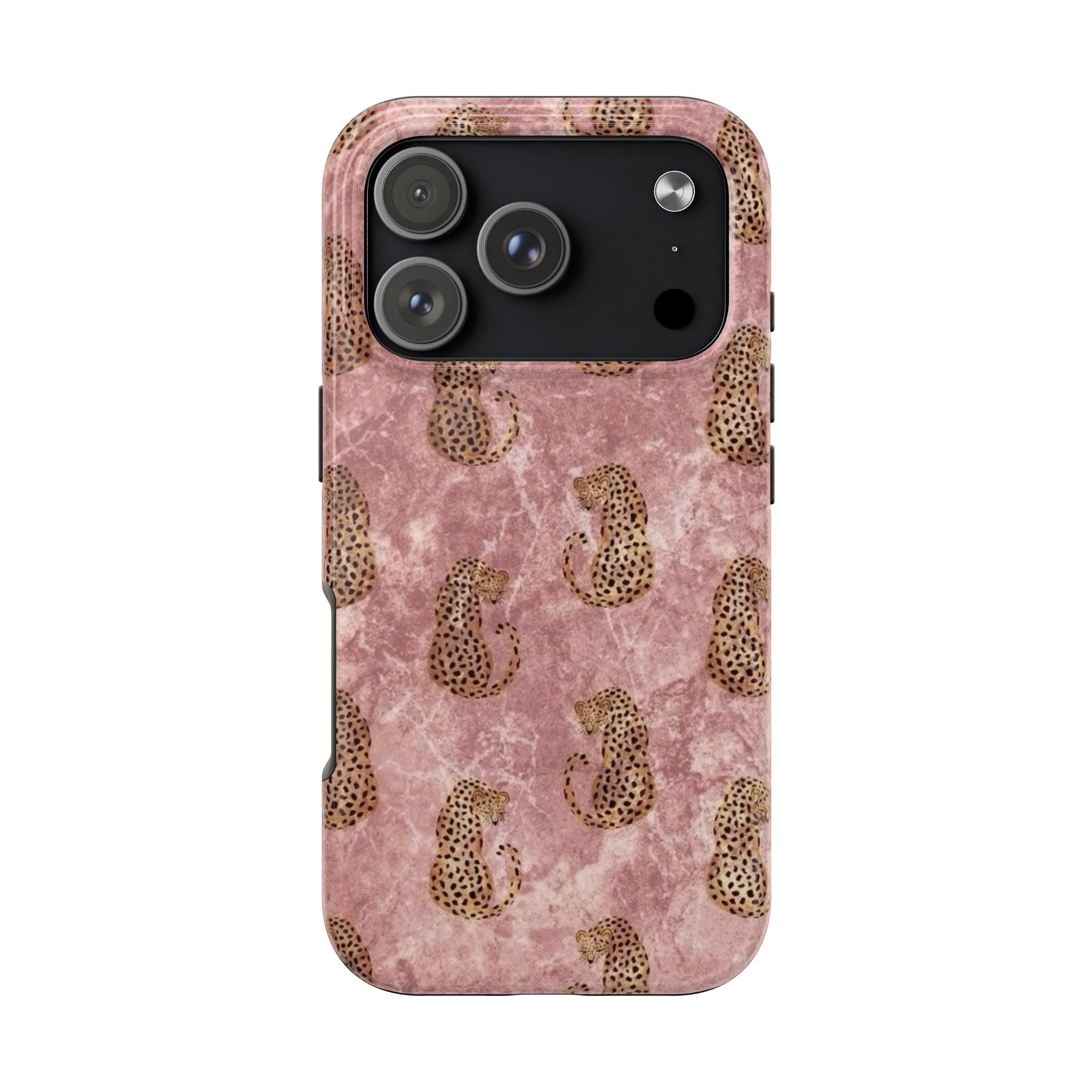 Pink Marble Leopard iPhone Case