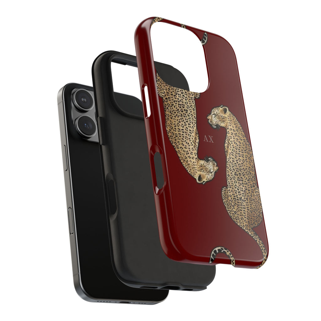 Red Mirrored Leopard iPhone Case- Customizable