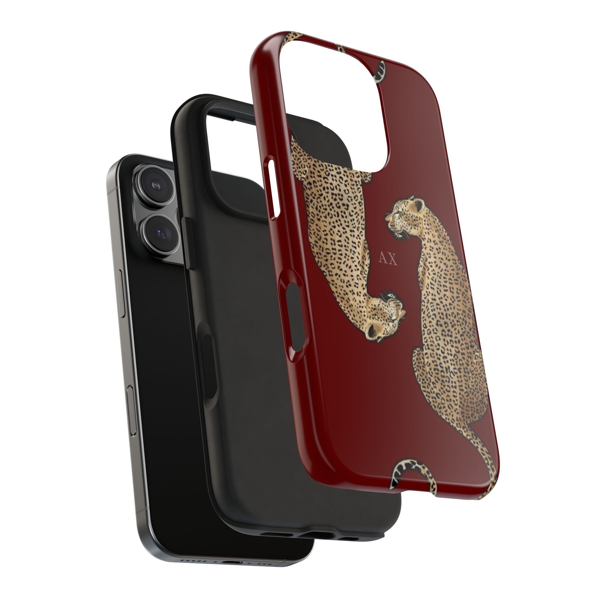 Red Mirrored Leopard iPhone Case- Customizable
