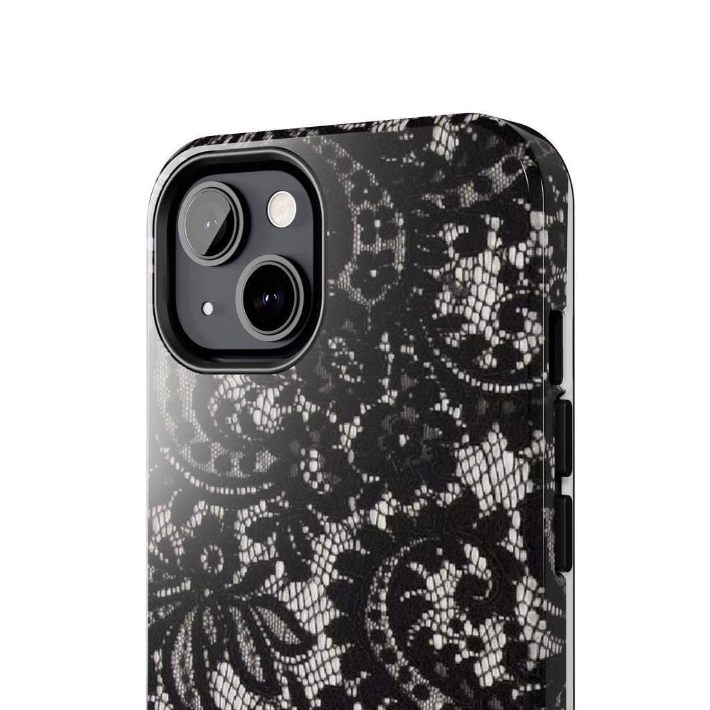 Hand-Bedazzled Initials Lace iPhone Case