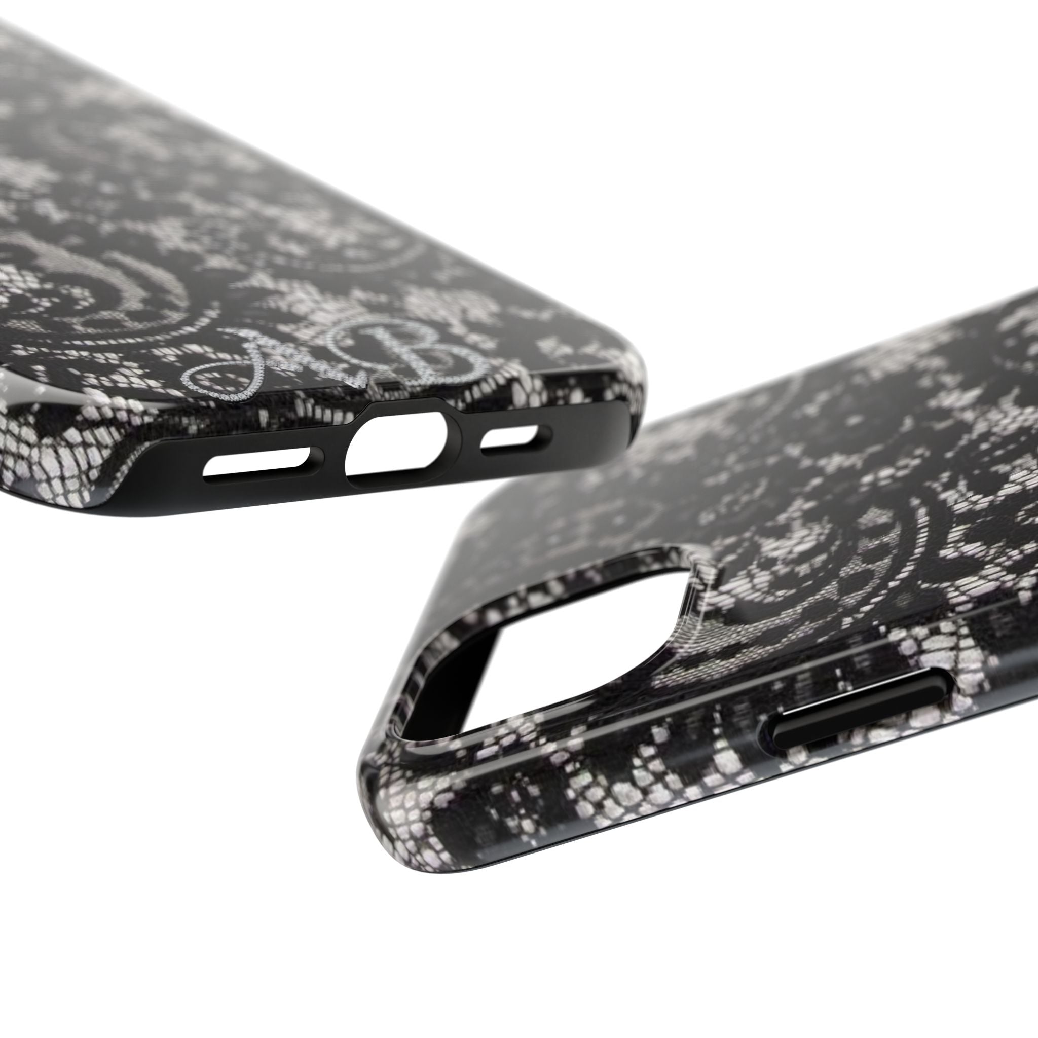 Hand-Bedazzled Initials Lace iPhone Case
