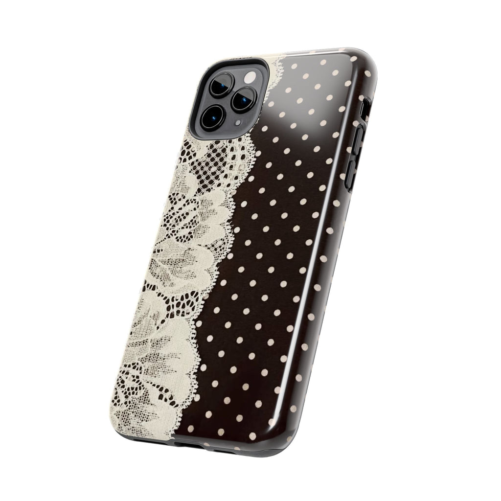 Brown Polka Dot Lace iPhone Case