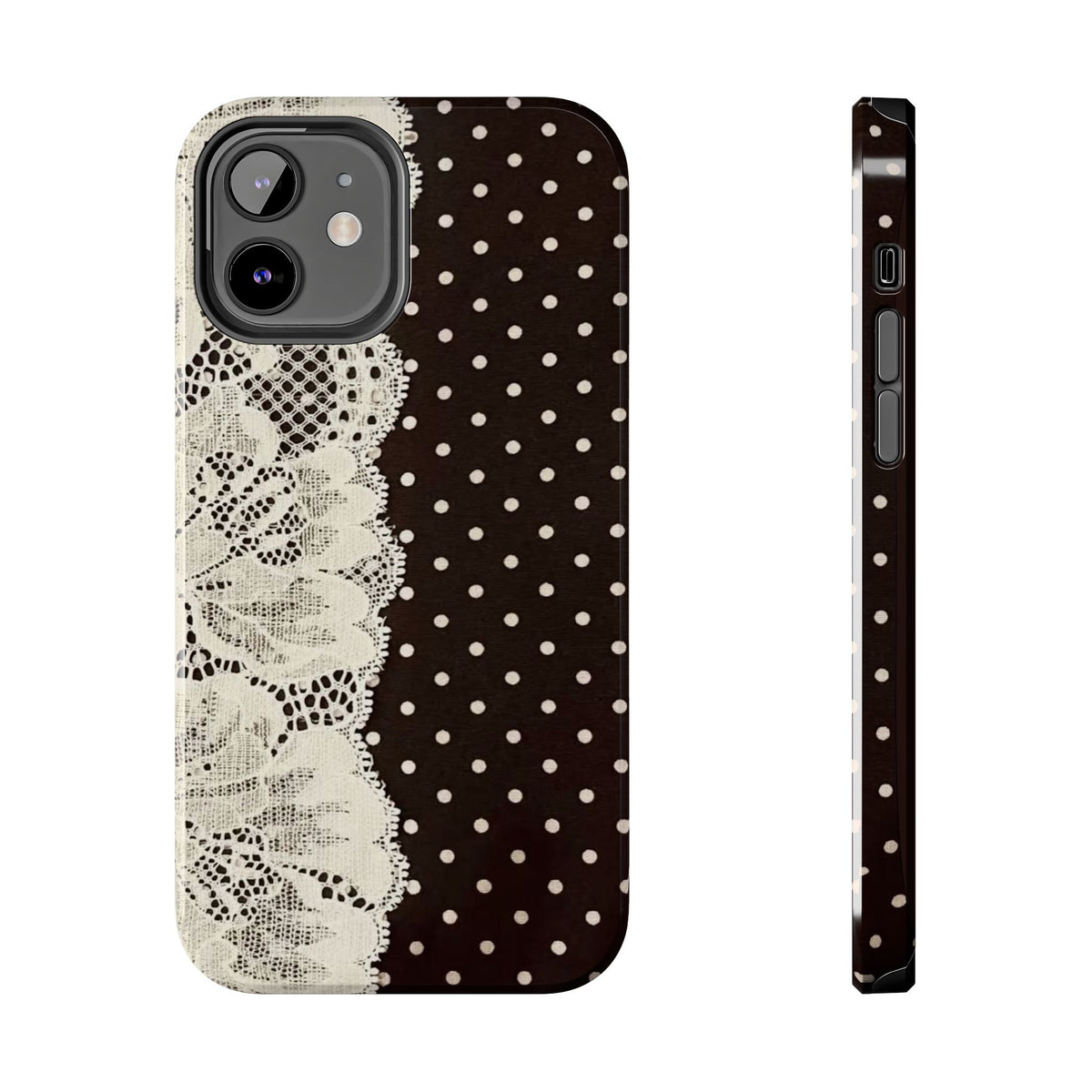 Brown Polka Dot Lace iPhone Case