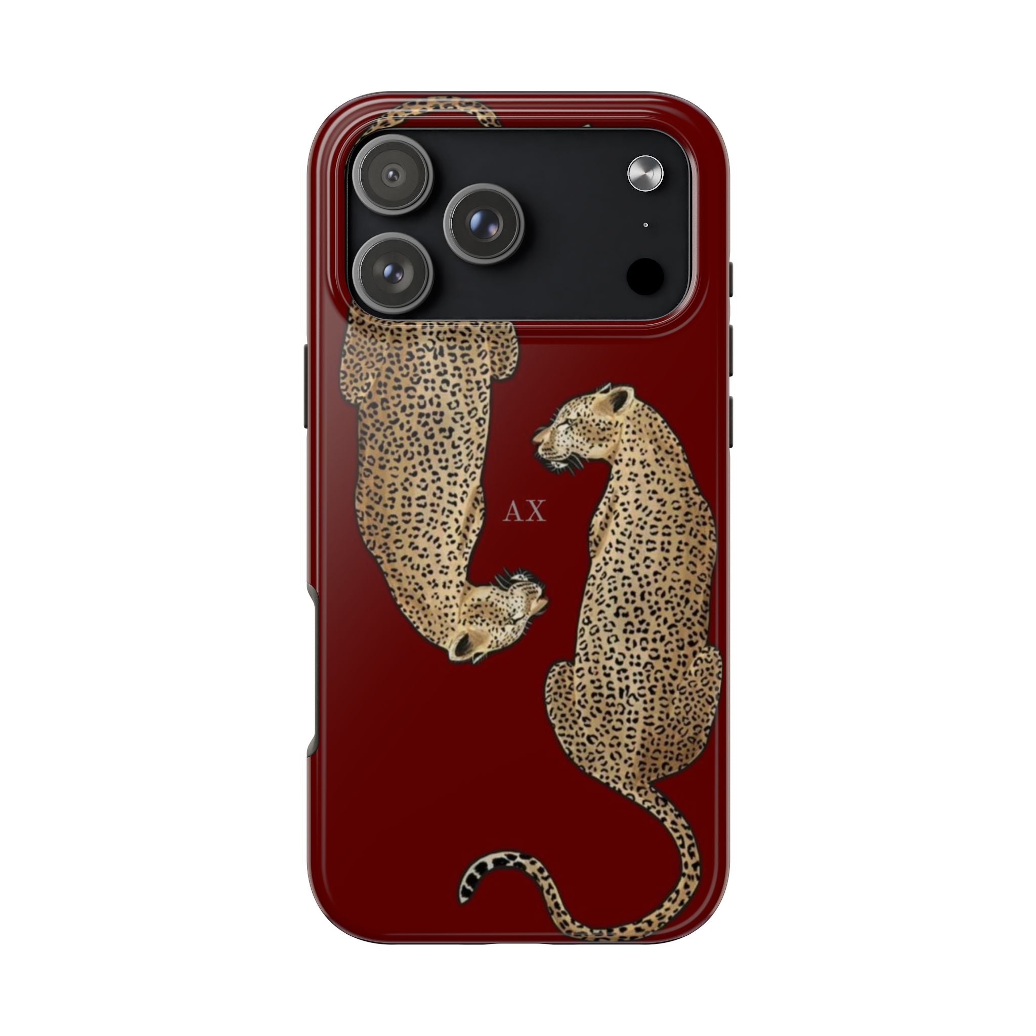 Red Mirrored Leopard iPhone Case- Customizable