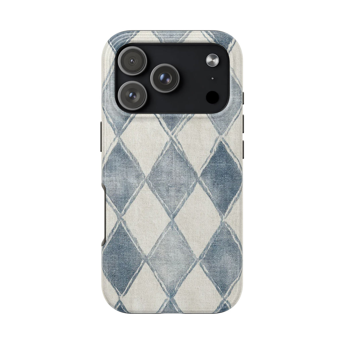 Blue and White Jean Diamond iPhone Case