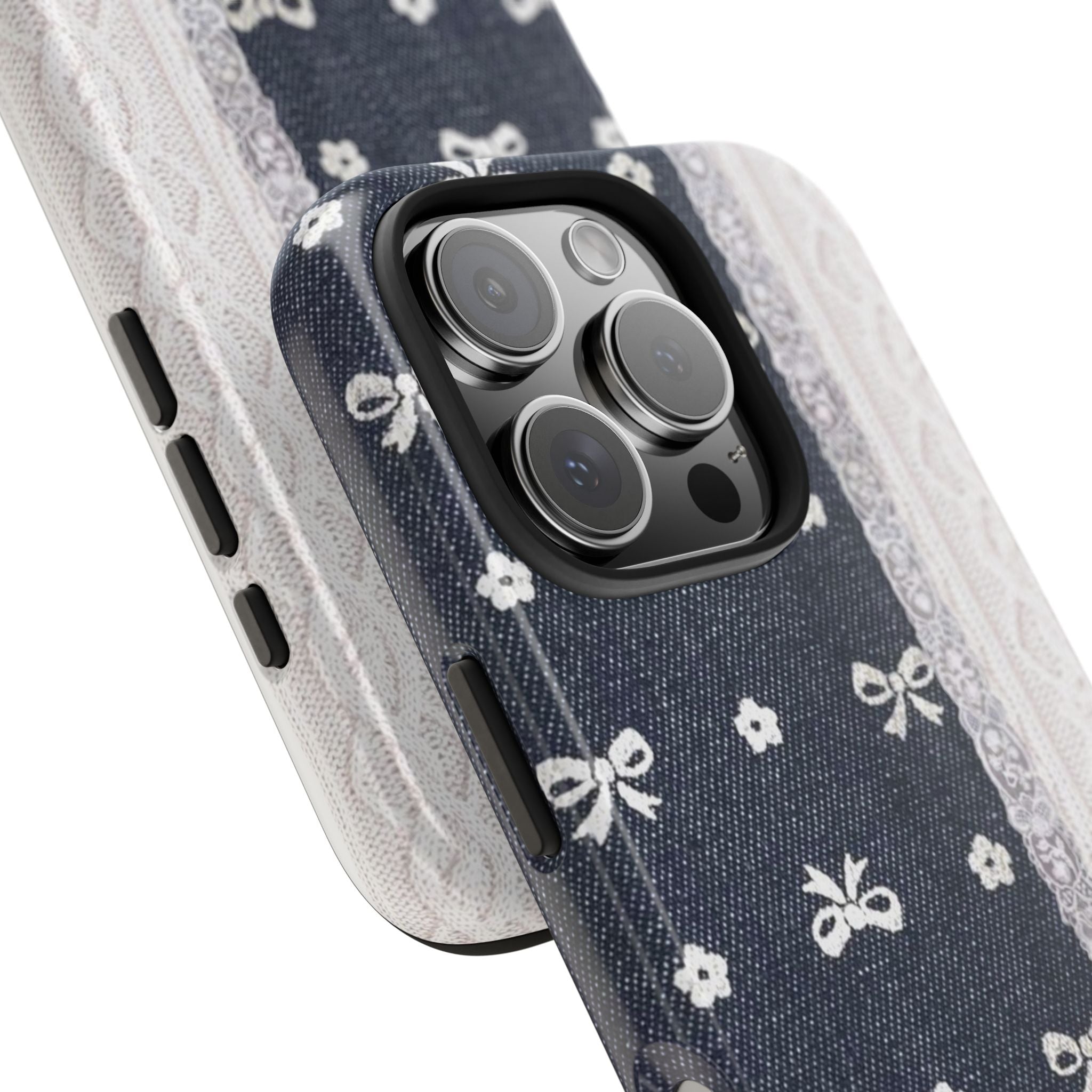 Denim Bow with Side Lace iPhone Case