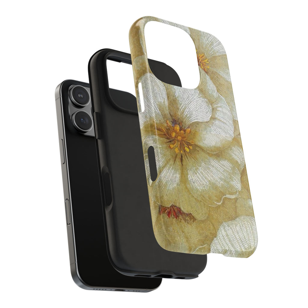 White Flowers Mosaic Collection iPhone Case