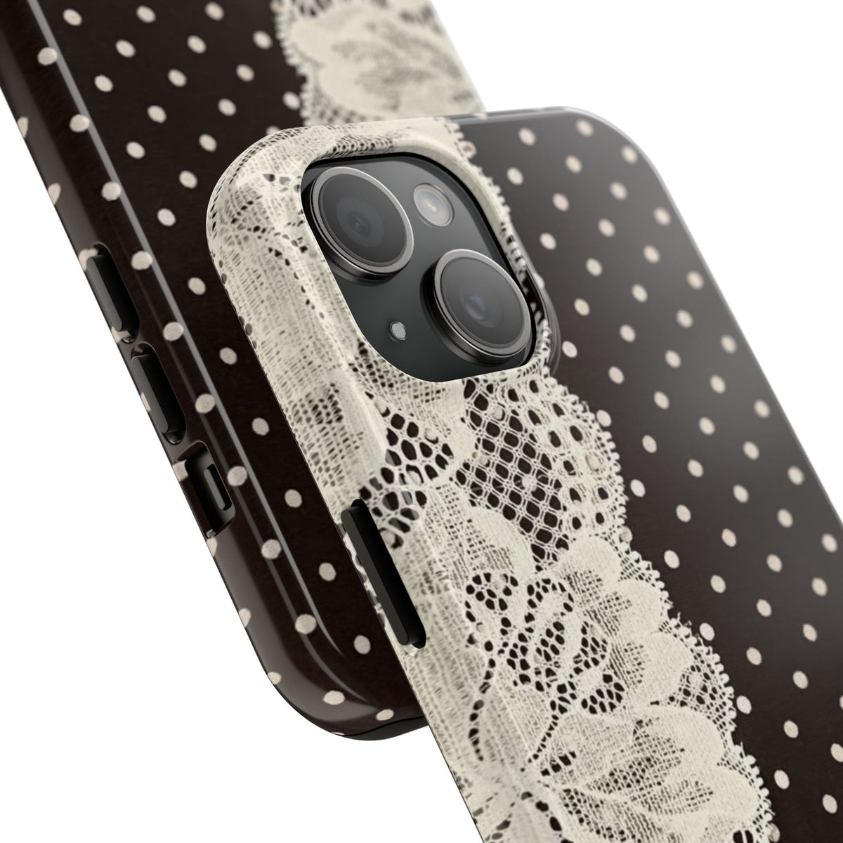 Brown Polka Dot Lace iPhone Case