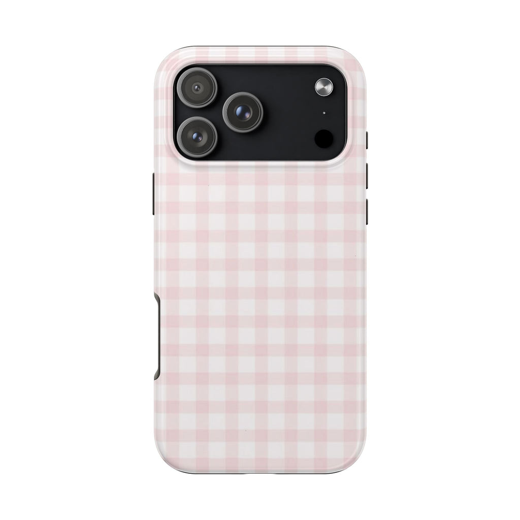 Pink and White Checkered iPhone Case