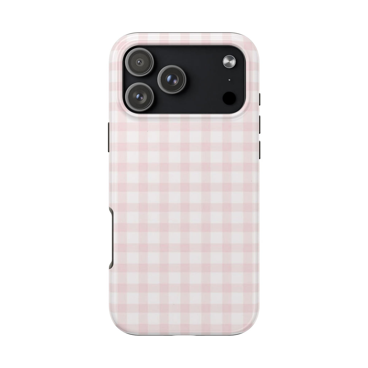 Pink and White Checkered iPhone Case