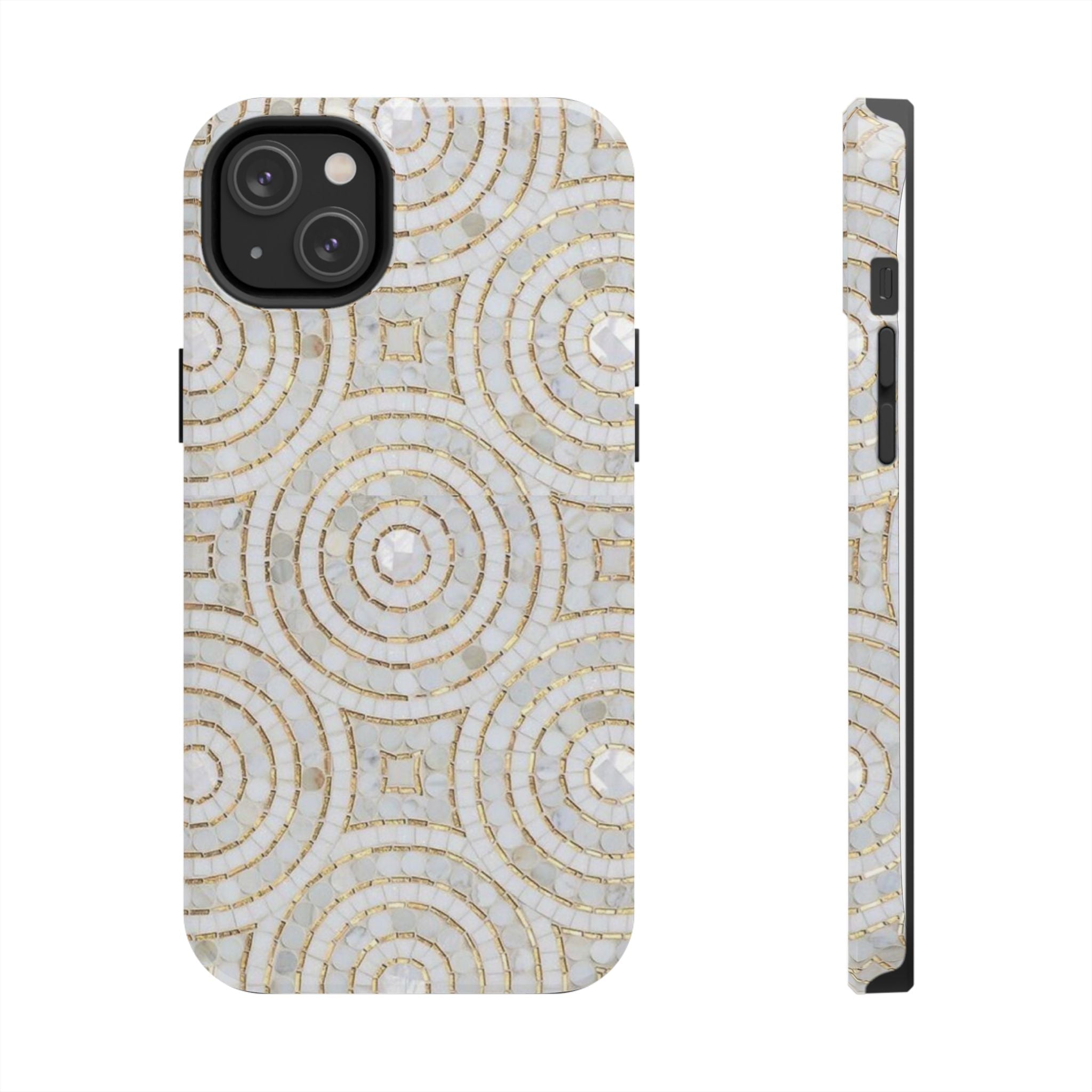 White Circle Mosaic Pattern iPhone Case