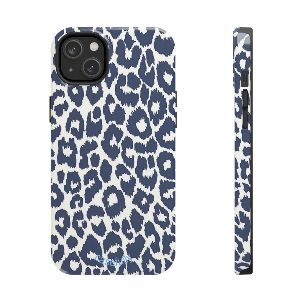 Iconic Blue Leopard iPhone Case