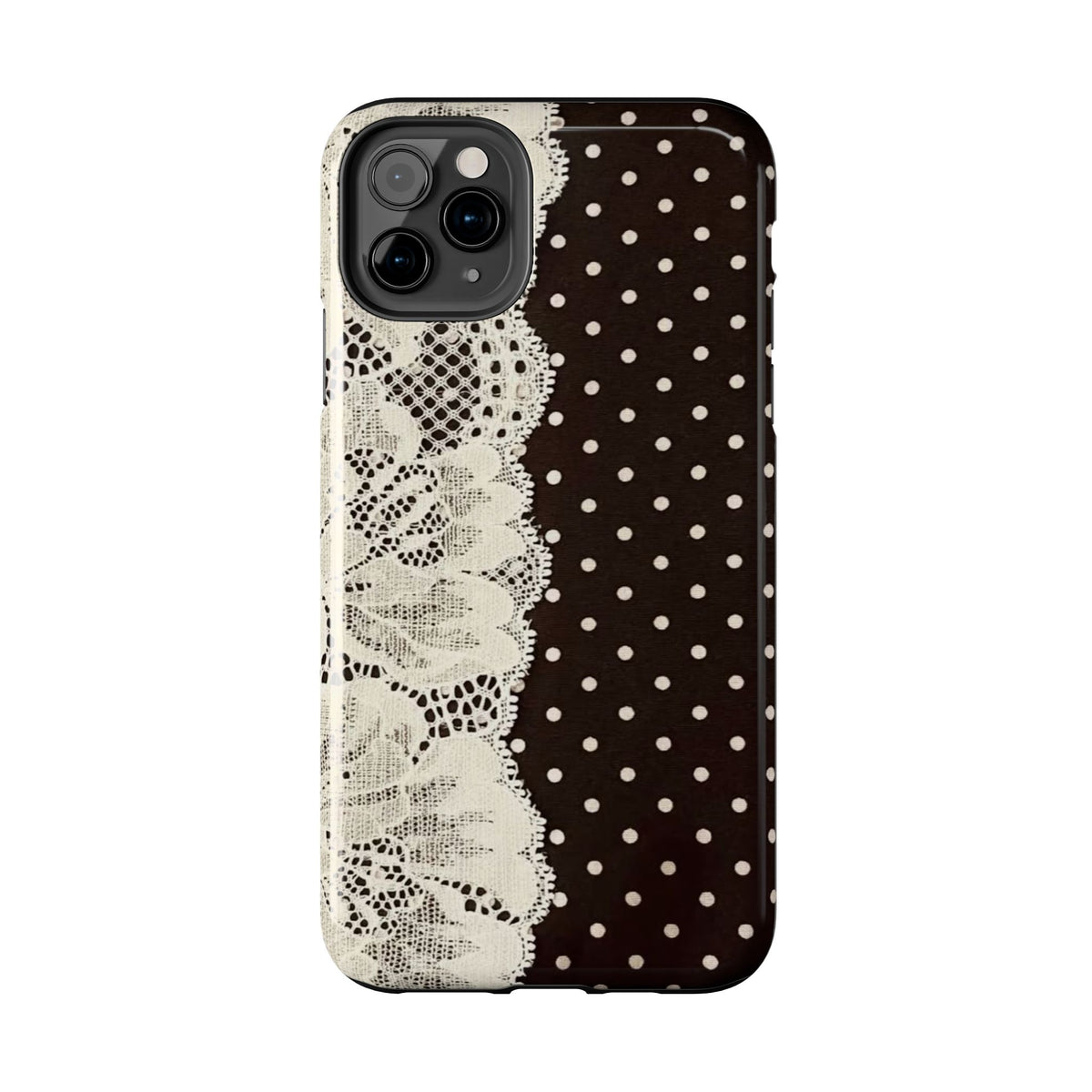 Brown Polka Dot Lace iPhone Case