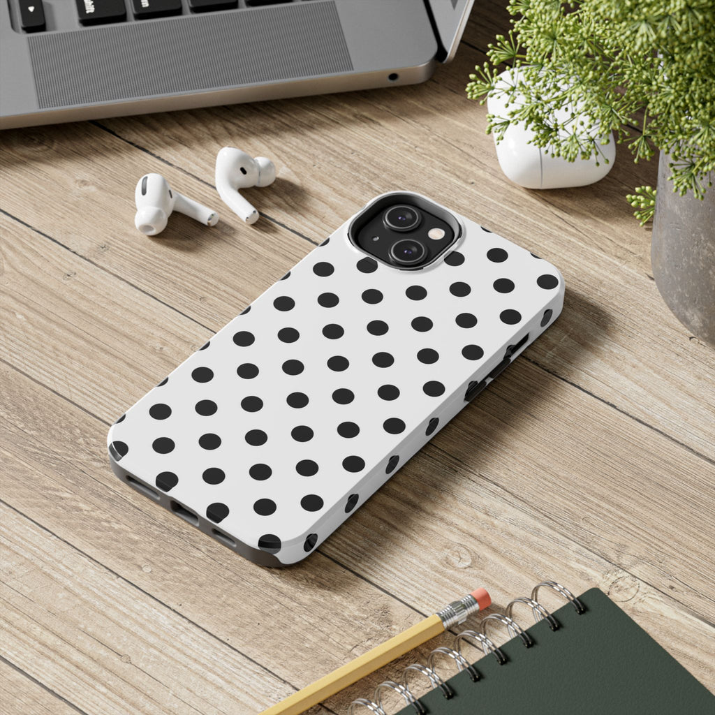 White Polka Dot iPhone Case