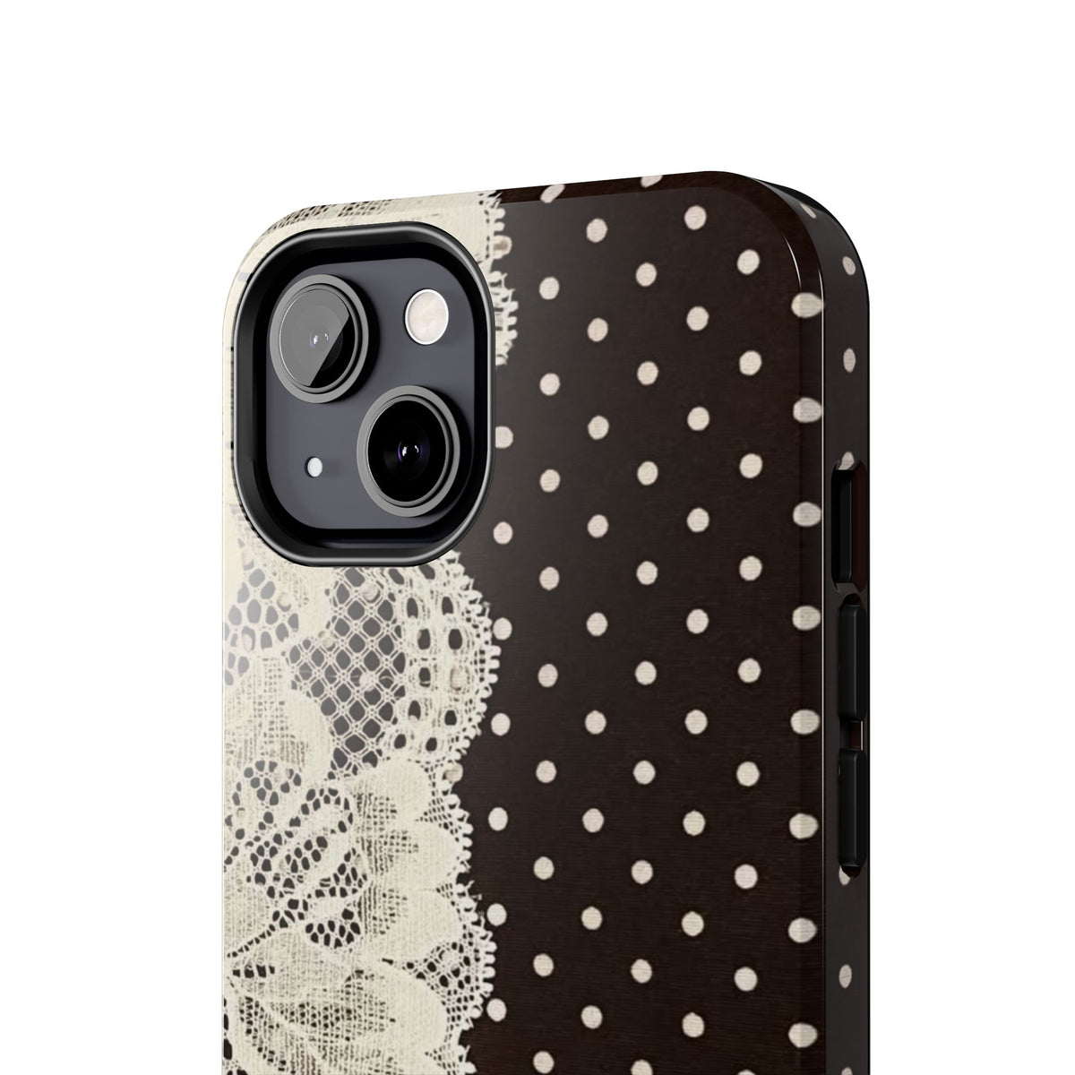 Brown Polka Dot Lace iPhone Case