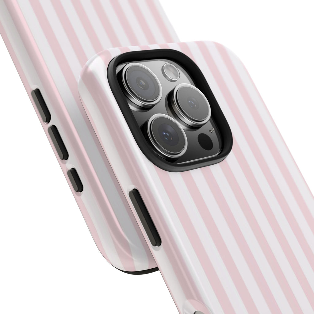 Pink and White Striped iPhone Case