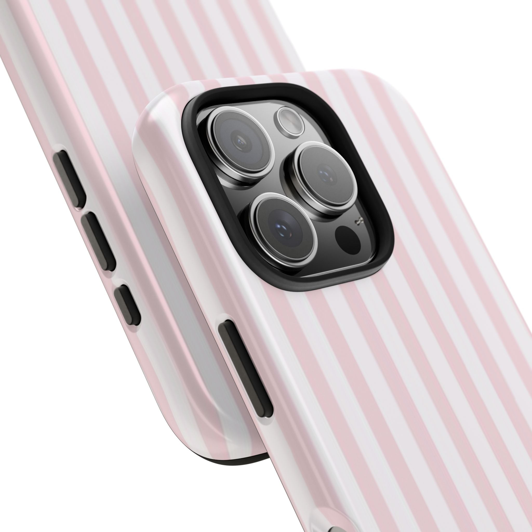 Pink and White Striped iPhone Case