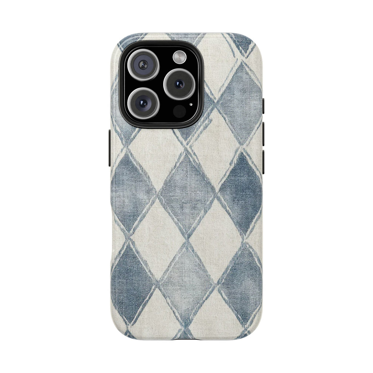 Blue and White Jean Diamond iPhone Case