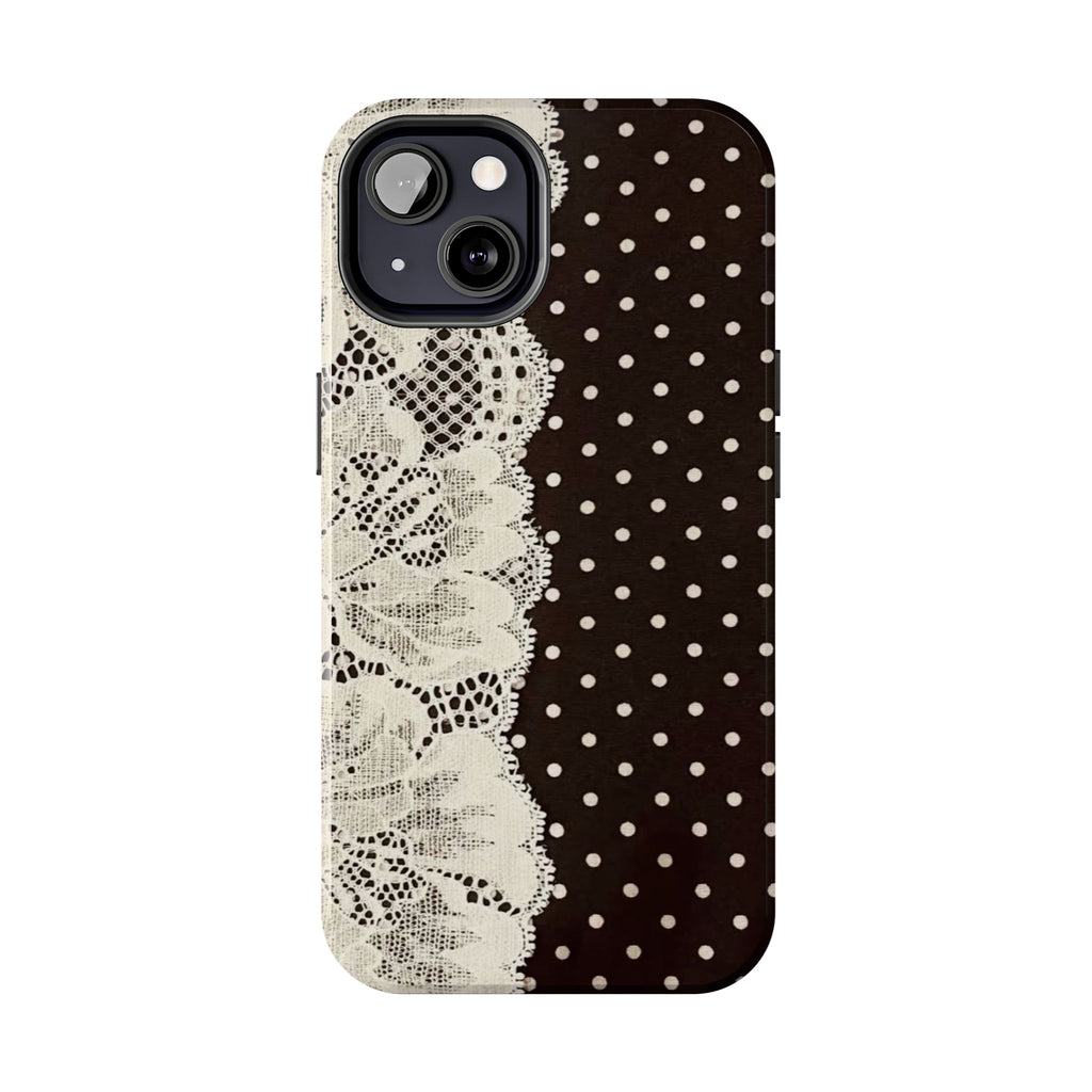 Brown Polka Dot Lace iPhone Case