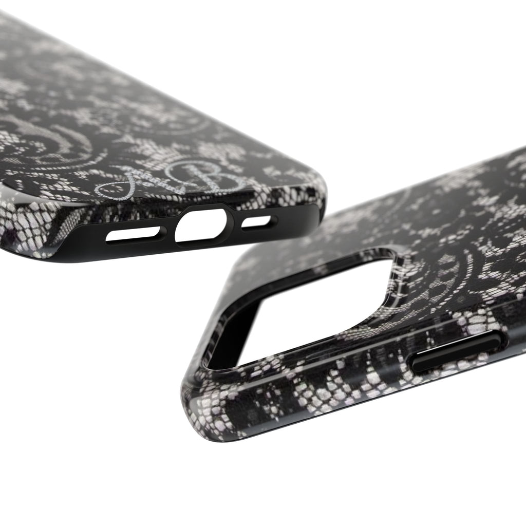 Hand-Bedazzled Initials Lace iPhone Case