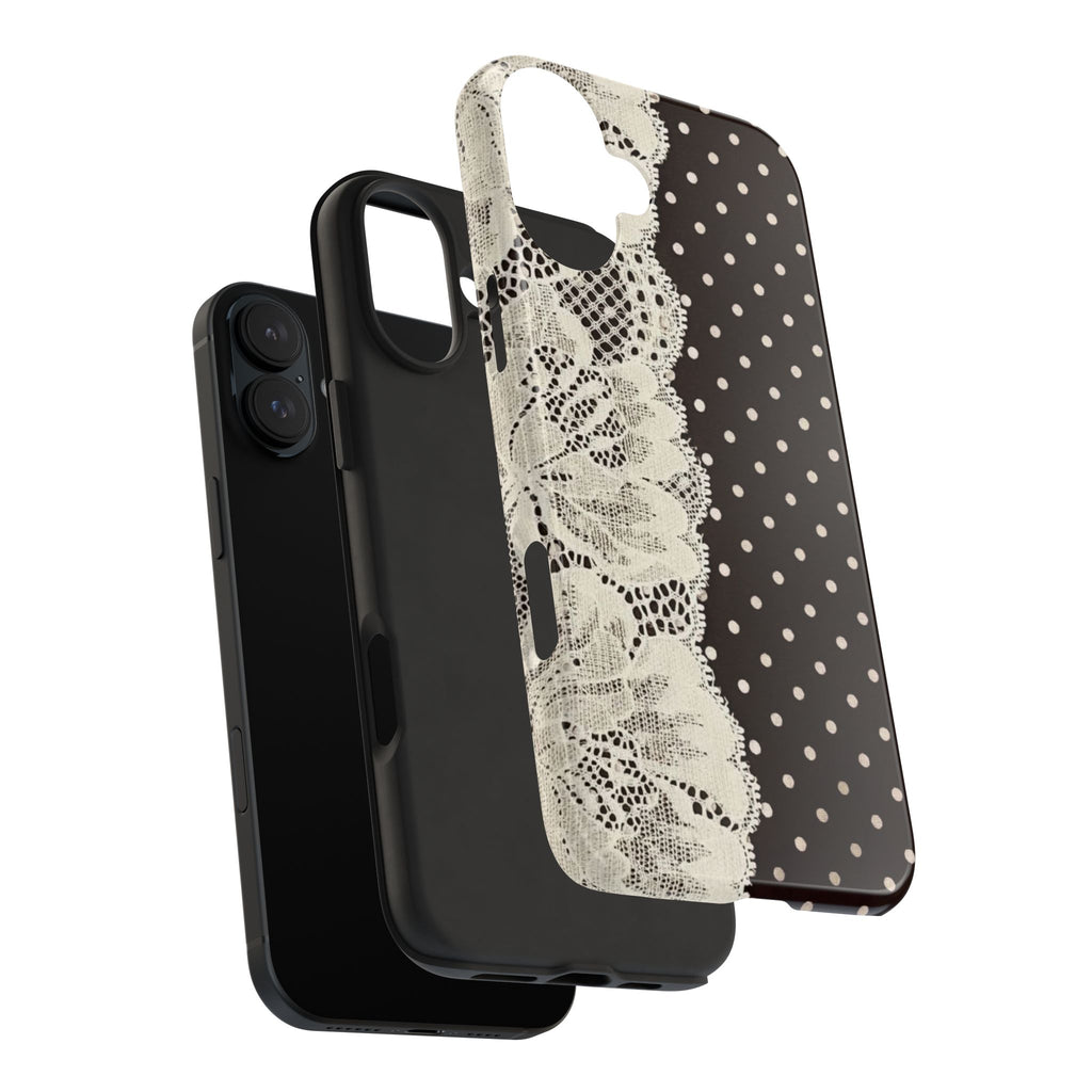 Brown Polka Dot Lace iPhone Case