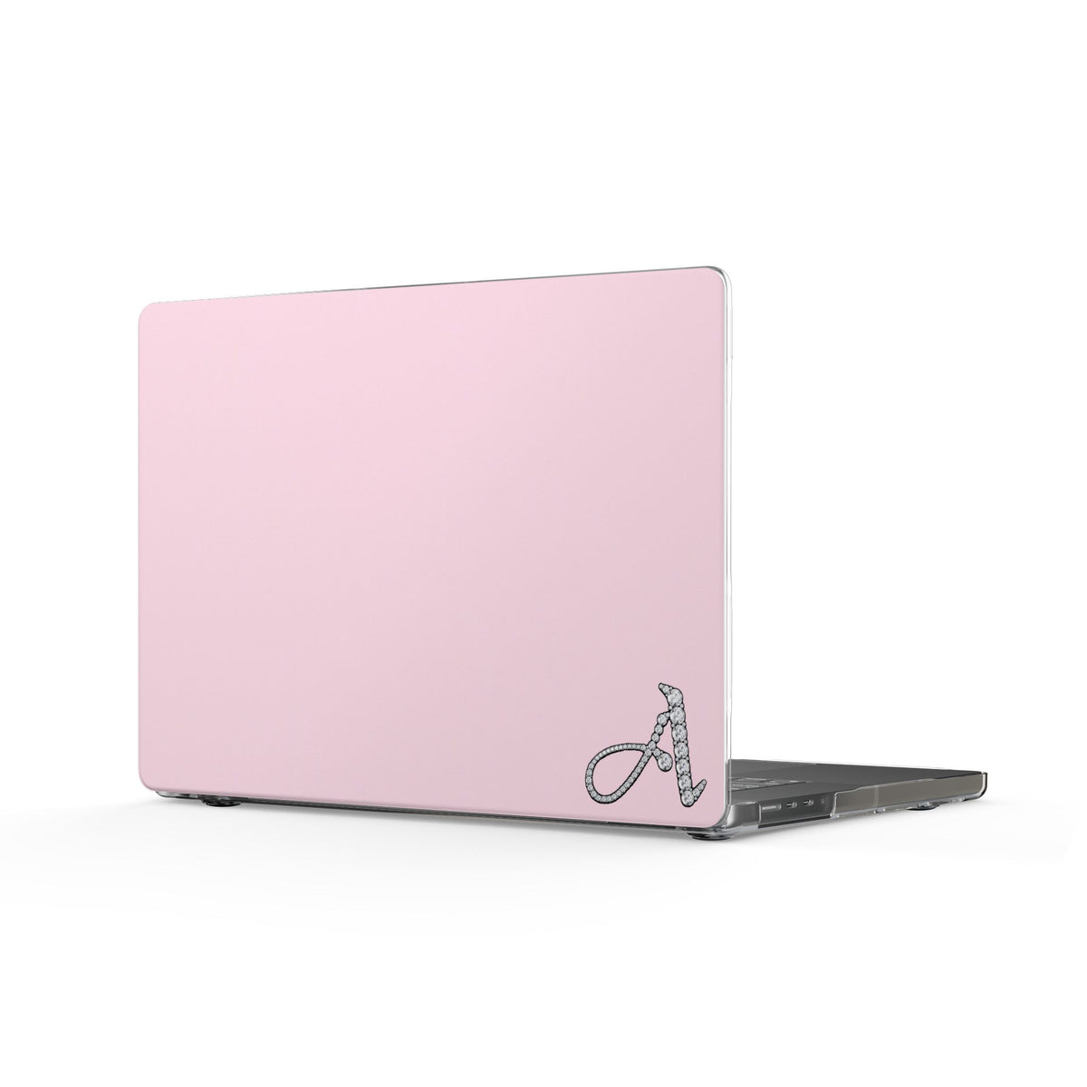 Hand-Bedazzled Initial in Pink MacBook Case