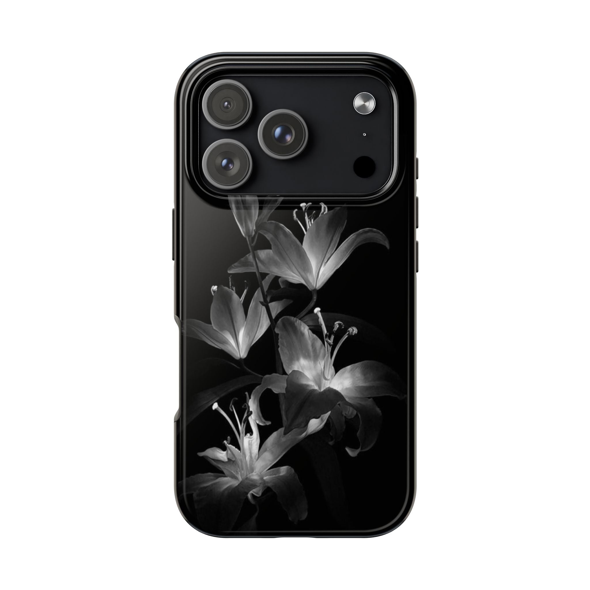 Black and White lilies iPhone Case
