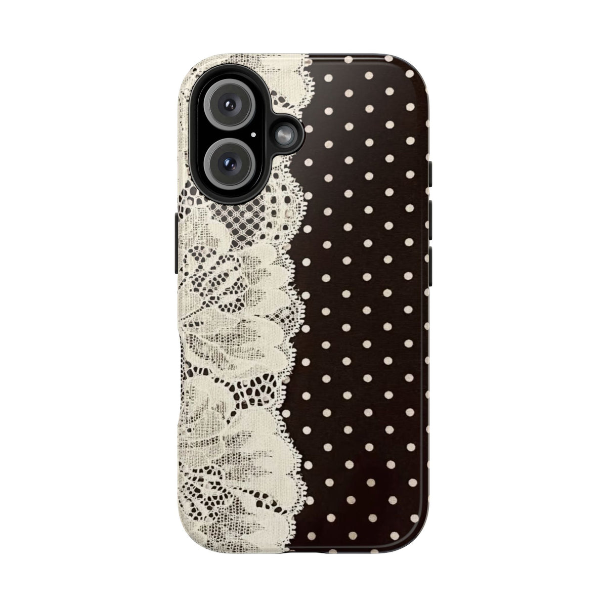 Brown Polka Dot Lace iPhone Case