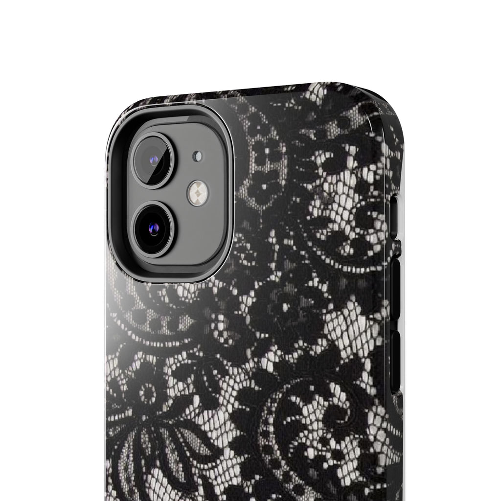 Hand-Bedazzled Initials Lace iPhone Case