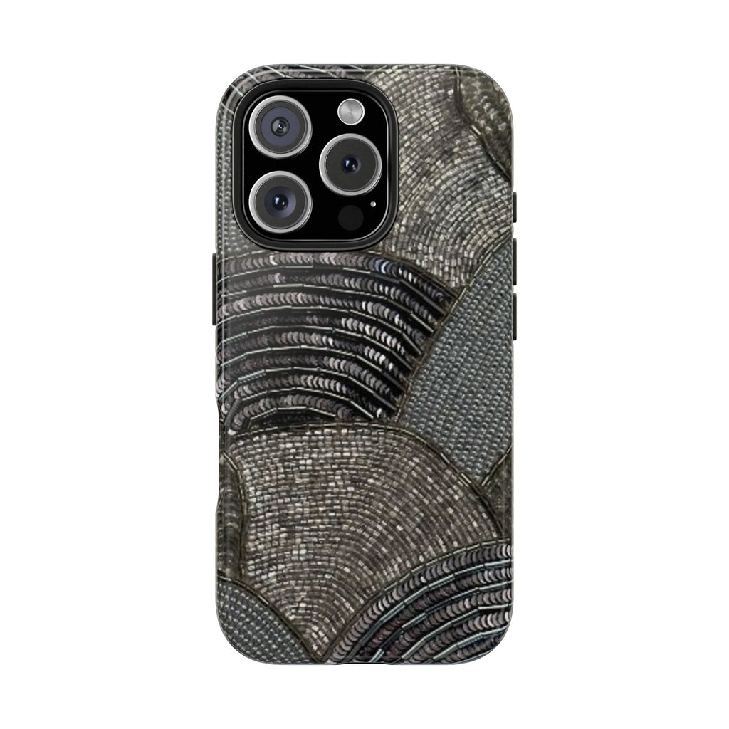 Hand‑Beaded Midnight Swirl iPhone Case